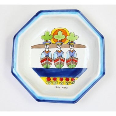 Piatto Ottagonale Folk POTFK-3 ceramiche de simone marinai Piatto Ottagonale Folk POTFK-3 ceramiche de simone marinai